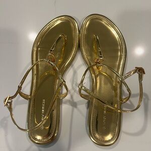 Tory Burch Gold Flat Sandals size 9